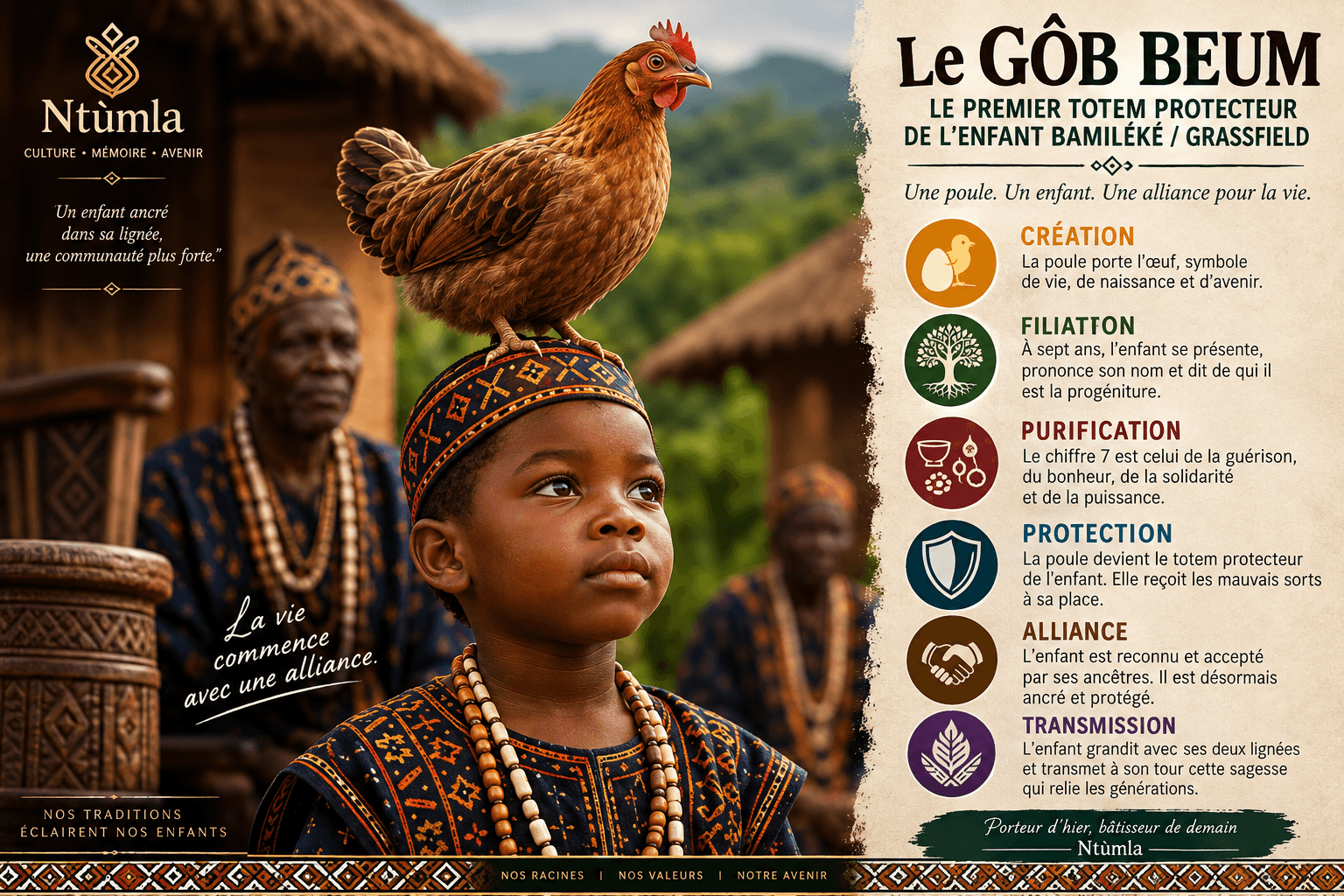 GÔB BEUM : La poule de la création, le premier ancrage traditionnel de l'enfant Bamiléké/Grassfield